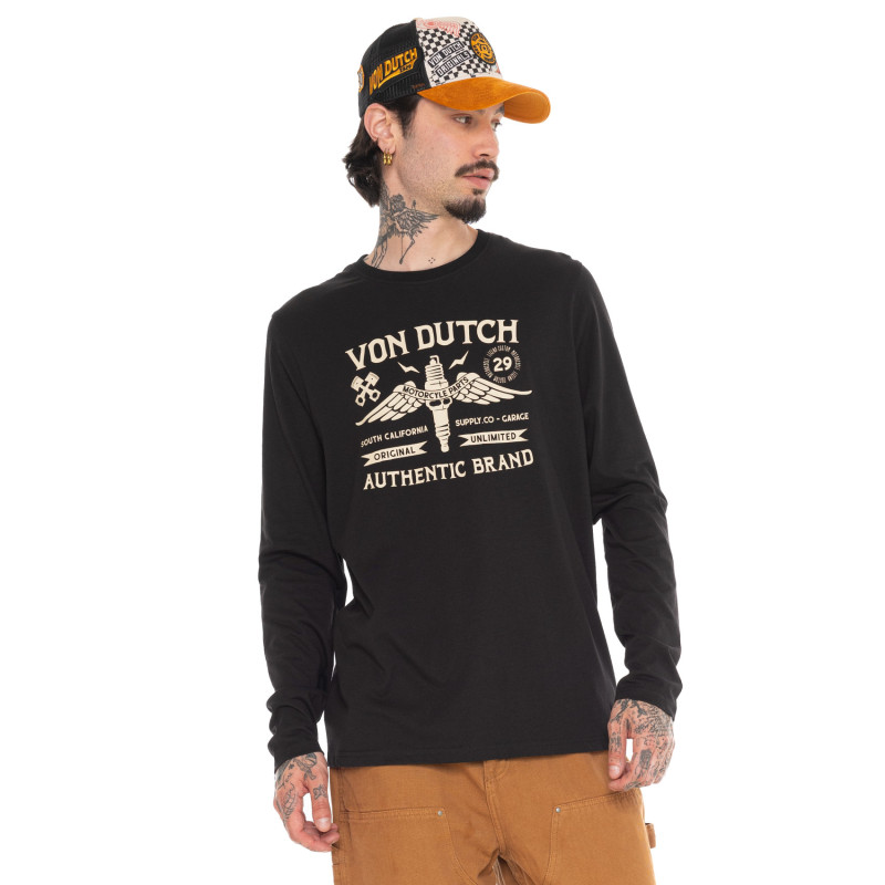Tee Shirt Noir coupe Régular Col rond COHEN | Homme - Vondutch | Von Dutch