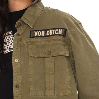 Chemise coupe Régular Manches longues effet Délavé Kaki TAPE | Femme - Vondutch | Von Dutch