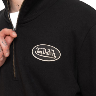 Sweat Sans capuche Zippé Noir Molletoné ALEC | Homme - Vondutch | Von Dutch