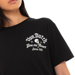 Tee Shirt Noir coupe Régular Col rond ROSES | Femme - Vondutch | Von Dutch