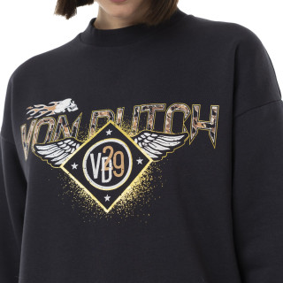 Sweat Sans capuche Noir PATCH | Femme - Vondutch | Von Dutch