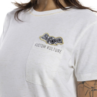 Tee Shirt Blanc coupe Régular Col rond STRASS | Femme - Vondutch | Von Dutch