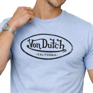 Tee Shirt Bleu coupe Régular Col rond effet Flammé BRAD | Homme - Vondutch | Von Dutch