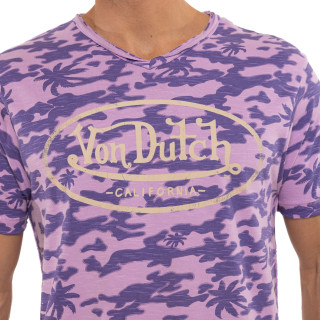 Tee Shirt Violet coupe Régular Col V effet Flammé RON | Homme - Vondutch | Von Dutch