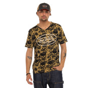Tee Shirt Jaune coupe Régular Col V effet Flammé RON | Homme - Vondutch | Von Dutch