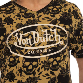 Tee Shirt Jaune coupe Régular Col V effet Flammé RON | Homme - Vondutch | Von Dutch