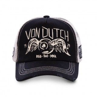 Casquette Vondutch Noire Trucker Snapback effet Usé CREW Vondutch - 2