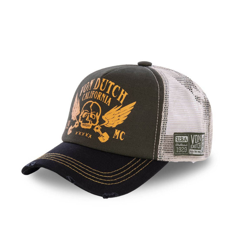 Casquette Vondutch Verte Trucker Snapback effet Usé CREW Vondutch - 1