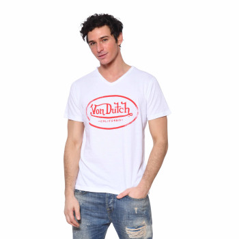 Tee Shirt Blanc coupe Slim Col V RON | Homme - Vondutch