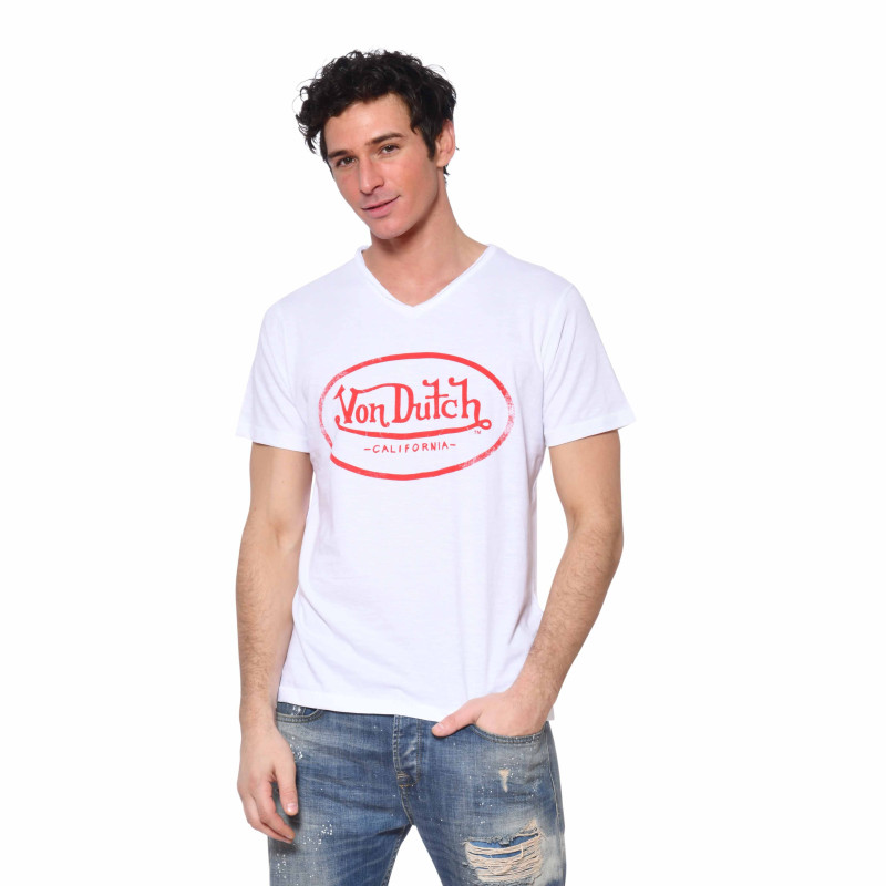 Tee Shirt Blanc coupe Slim Col V RON | Homme - Vondutch Vondutch - 1